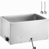 Commercial Food Warmer 19QT Bain Marie 1200W Electric Buffet Warmer Steam Table Food Warmer Countertop Stainless Steel Food Warmer Wet or Dry Use for