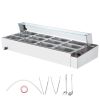 12-Pan Commercial Food Warmer, 12 x 5QT Electric Steam Table with Glass Cover