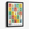 Hot Sauce Squares Standard Wall Art Floating Framed Canvas