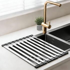 Over the Sink Kitchen Dish Drying Rack OrganizerStainless Steel Collapsible Non-Slip Space-Saving- Rust-Resistant Heat-Resistant Sturdy - Easy to Clea (size: 35cm×32.5cm\13.78×12.8in)