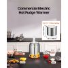 Electric Cheese Dispenser with Pump, 2.4L Commercial Hot Fudge Warmer, Plastic Pump Dispenser