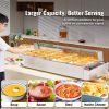 12-Pan Commercial Food Warmer, 12 x 5QT Electric Steam Table with Glass Cover