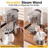 20 Bar Espresso Machine, 1350W Boiler, Steam Wand, Water Tank, Stainless Steel, Compact Coffee Maker for Home Barista